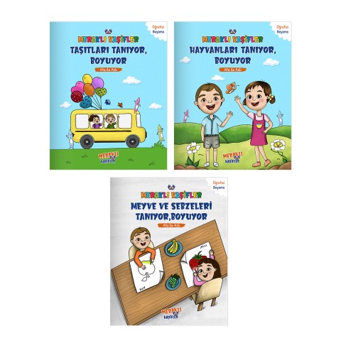 Meraklı Kaşifler Öğretici Boyama Seti (3 Kitap)
